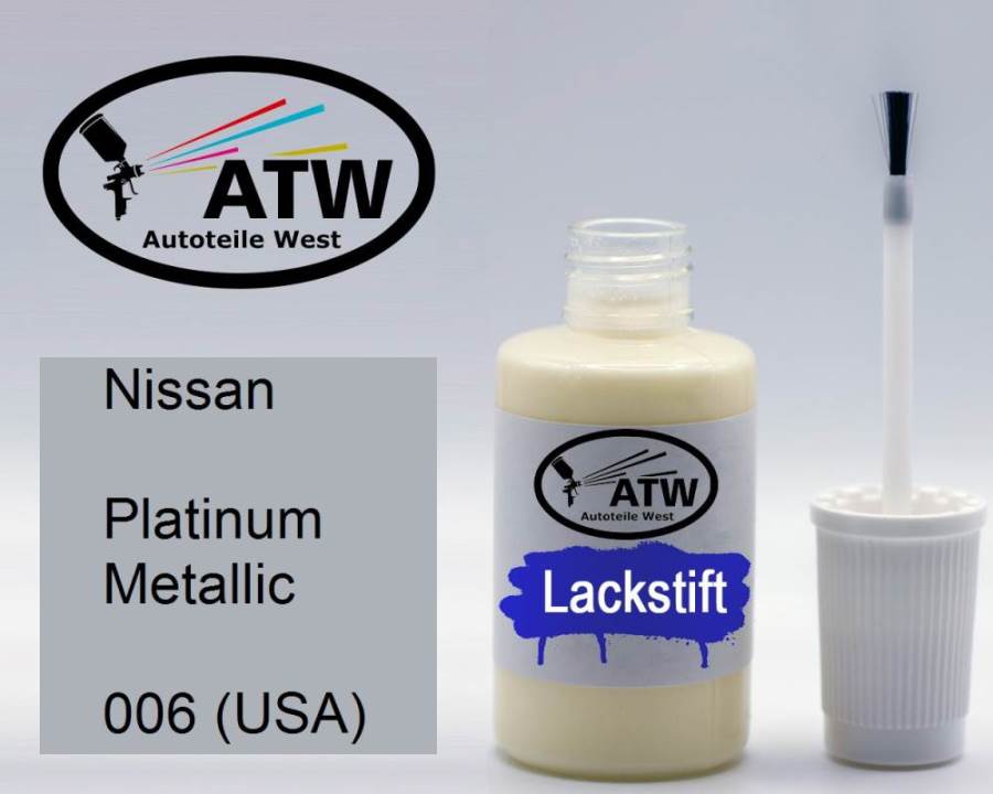 Nissan, Platinum Metallic, 006 (USA): 20ml Lackstift, von ATW Autoteile West.